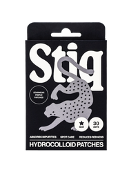 Parches para granos Stiq Patches con tecnología hidrocoloide y forma de estrella negra, 30 parches por envase (noir)
