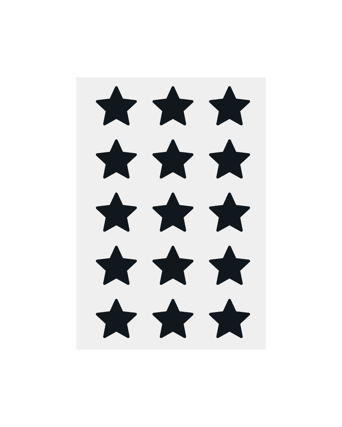 Lámina con seis parches para granos Stiq Patches Starwear en forma de estrella negra (noir)