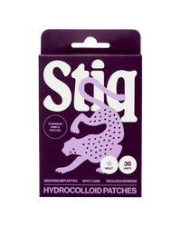 Parches para granos Stiq Patches con tecnología hidrocoloide y forma de estrella violeta, 30 parches por envase  (violet)
