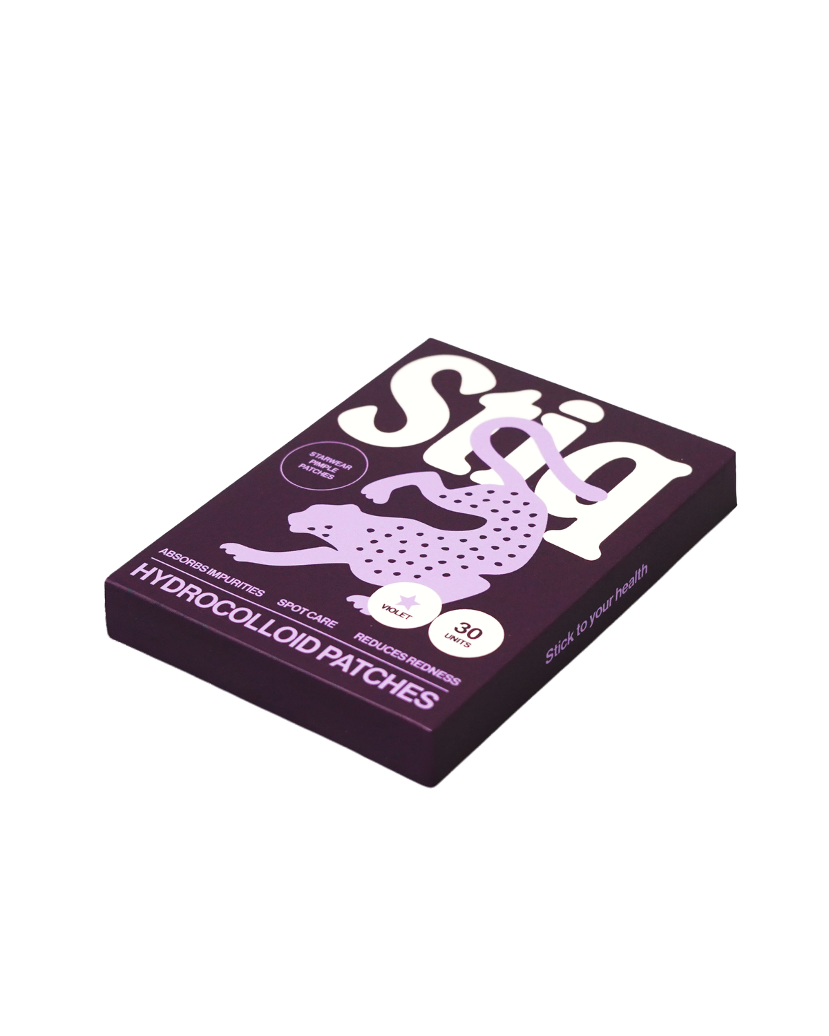 Parches para granos Stiq Patches con tecnología hidrocoloide y forma de estrella violeta, 30 parches por envase   (violet)