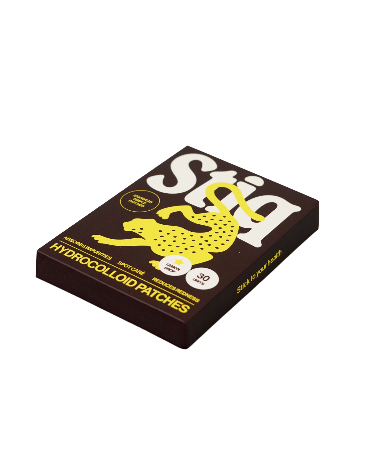 Parches para granos Stiq Patches con tecnología hidrocoloide y forma de estrella amarilla, 30 parches por envase  (lemon drop)